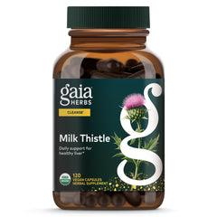 Gaia Herbs frasco delantero, presentación clara y fácil de identificar
