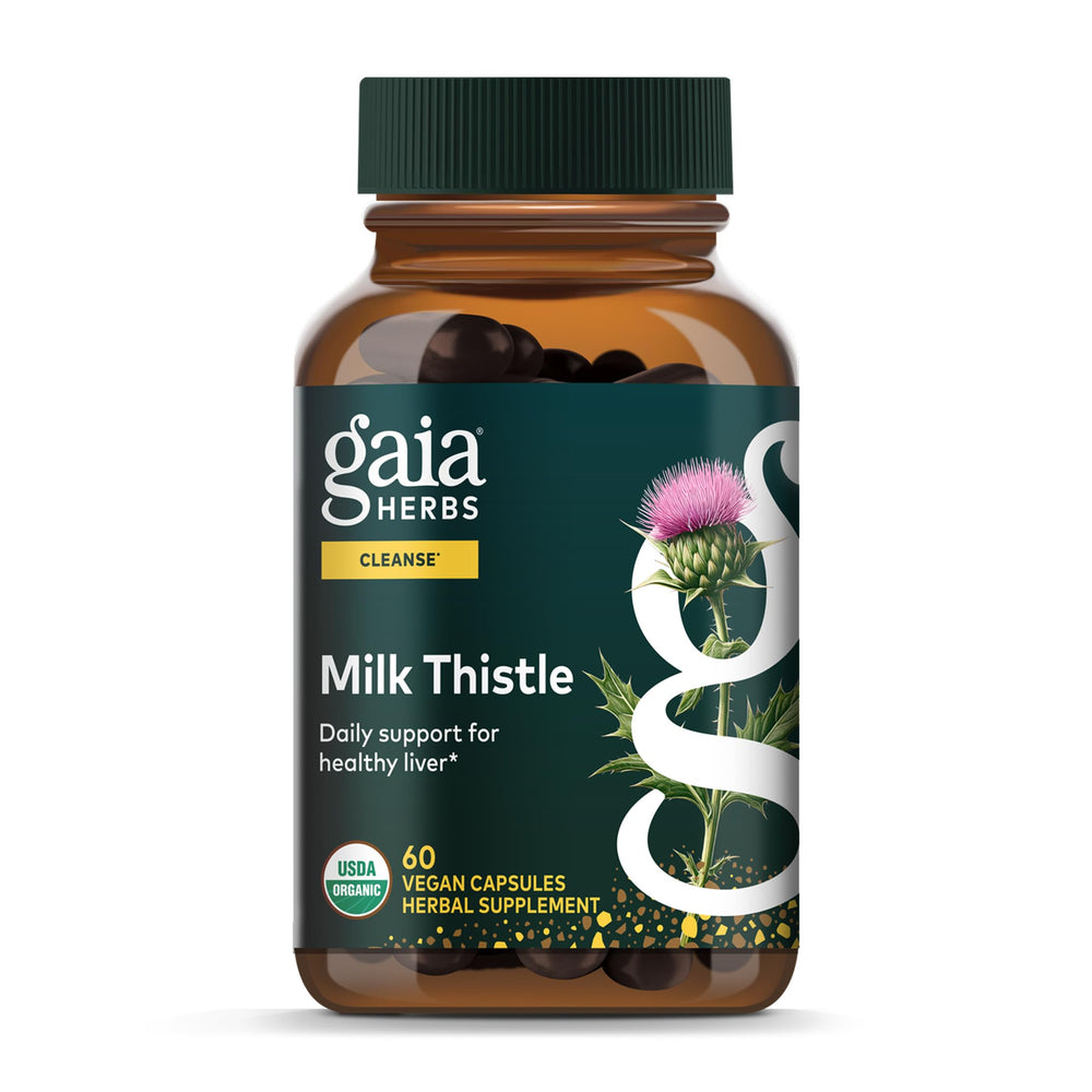 Gaia Herbs frasco al frente mostrando el envase y claridad de la etiqueta
