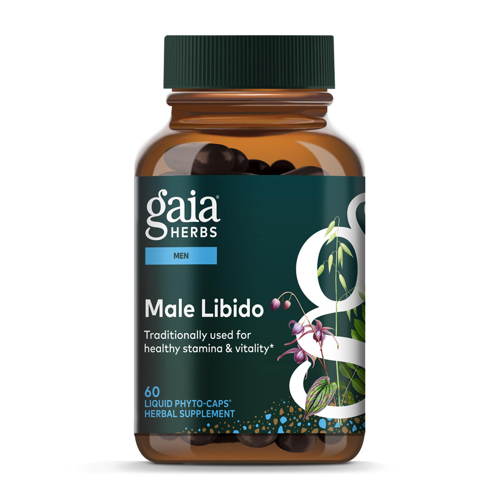 Gaia Herbs frasco vista frontal mostrando el envase y etiqueta, transmite confianza