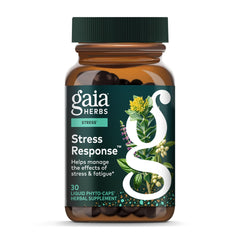 Gaia Herbs vista frontal del empaque que comunica calidad y vegano