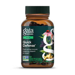 Gaia Herbs frasco frontal mostrando etiqueta y beneficio claro