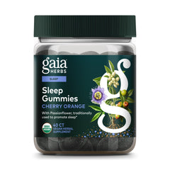 Gaia Herbs vista frontal del envase que muestra diseño y beneficio orgánico