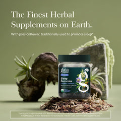 Gaia Herbs tarro abierto con gomitas mostrando textura y facilidad de uso