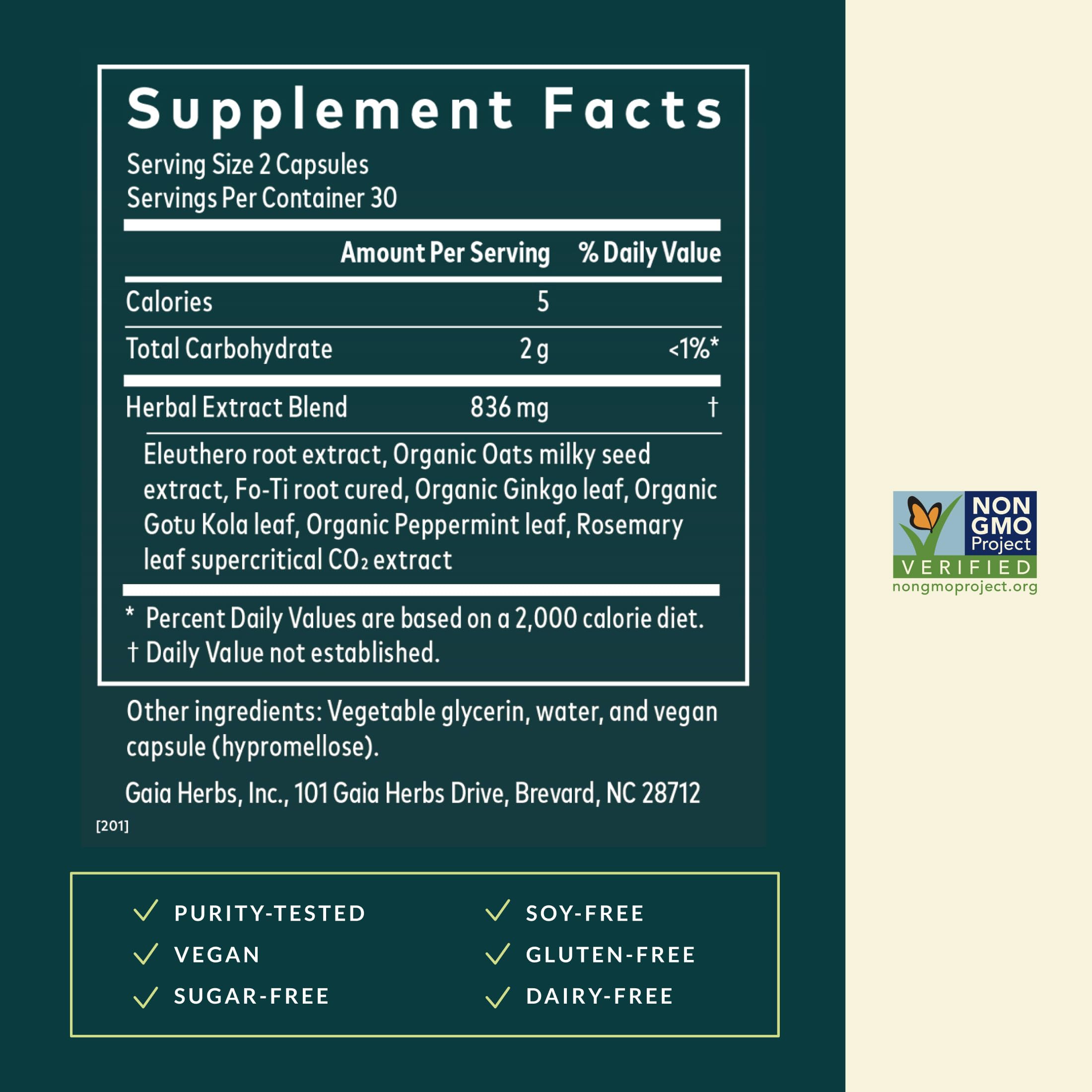 Gaia Herbs hojas de ginkgo, ingrediente clásico para enfoque