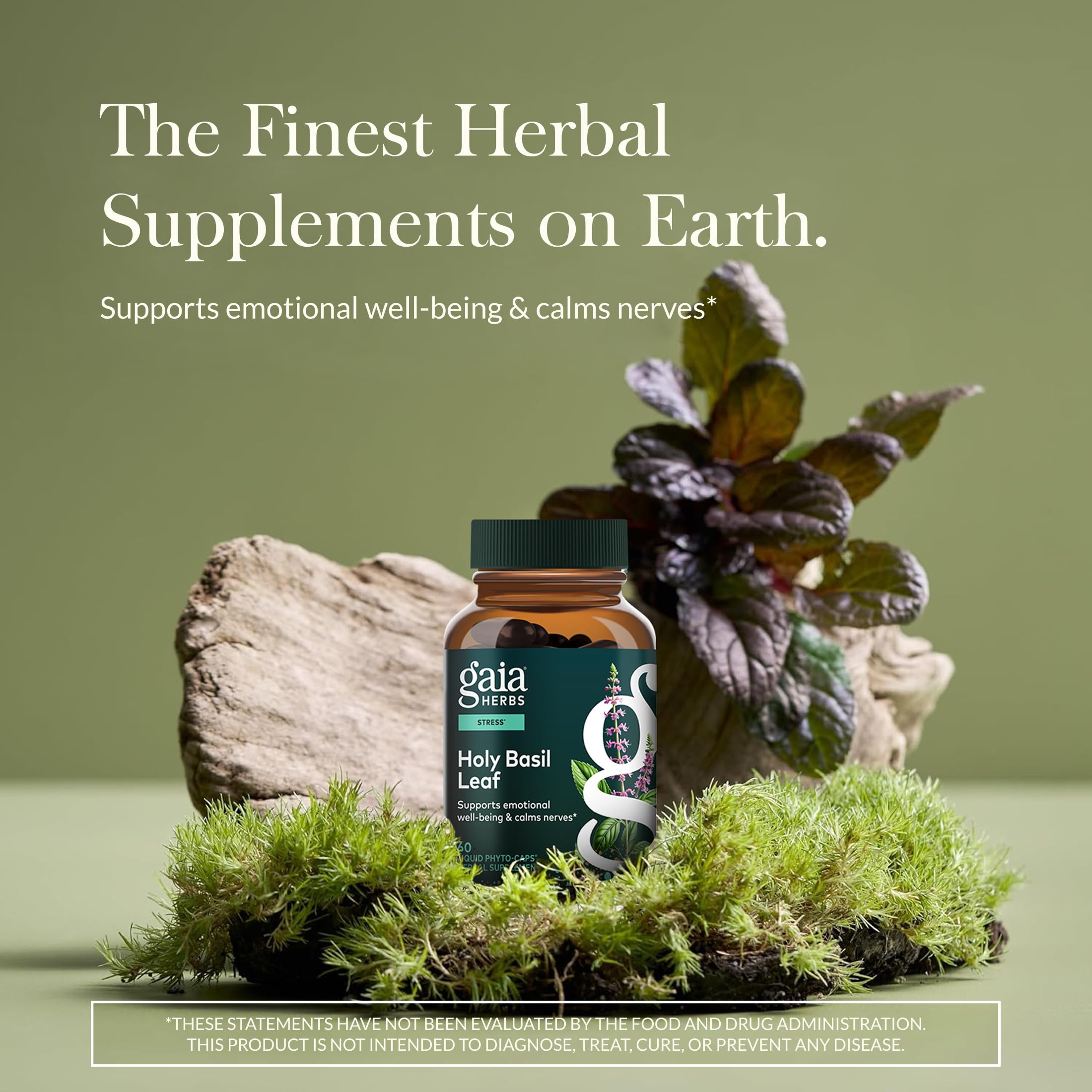 Gaia Herbs frasco abierto con cápsulas líquidas que facilitan la ingesta