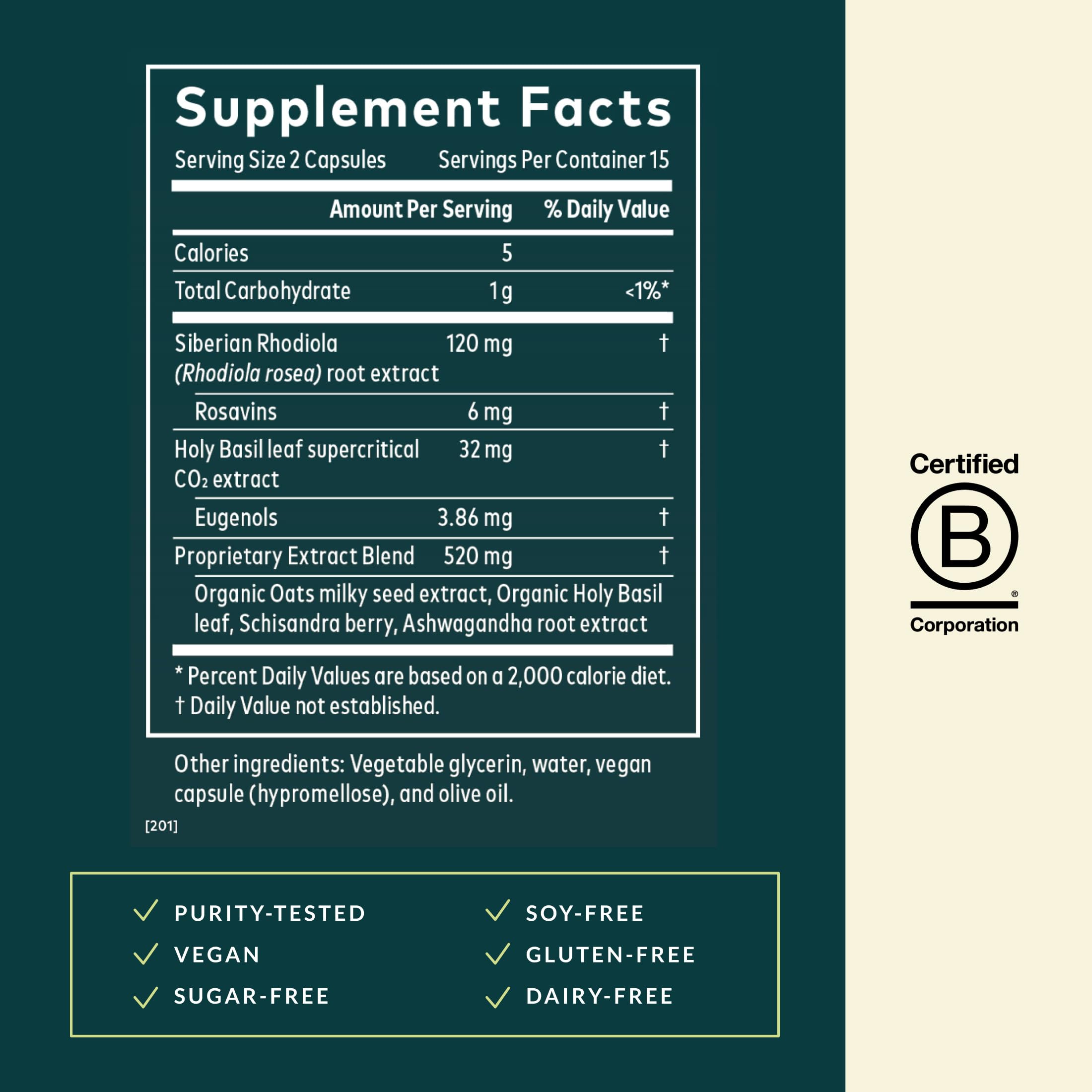 Gaia Herbs presentación de Rhodiola y Ashwagandha como ingredientes clave
