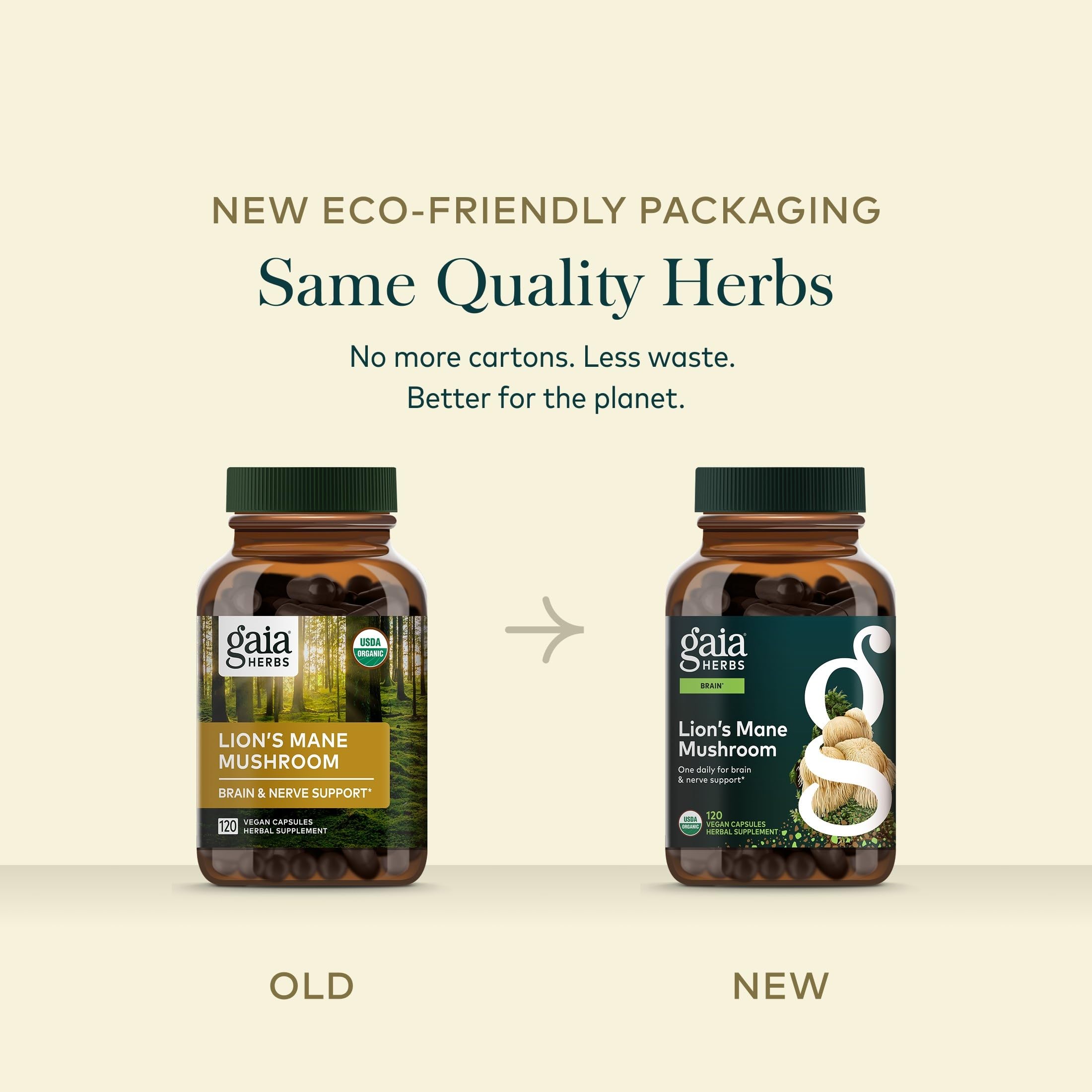 Gaia Herbs producto en escritorio transmitiendo enfoque y energía