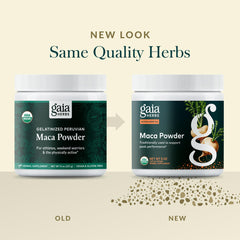 Gaia Herbs raíces de maca enteras antes del proceso gelatinizado