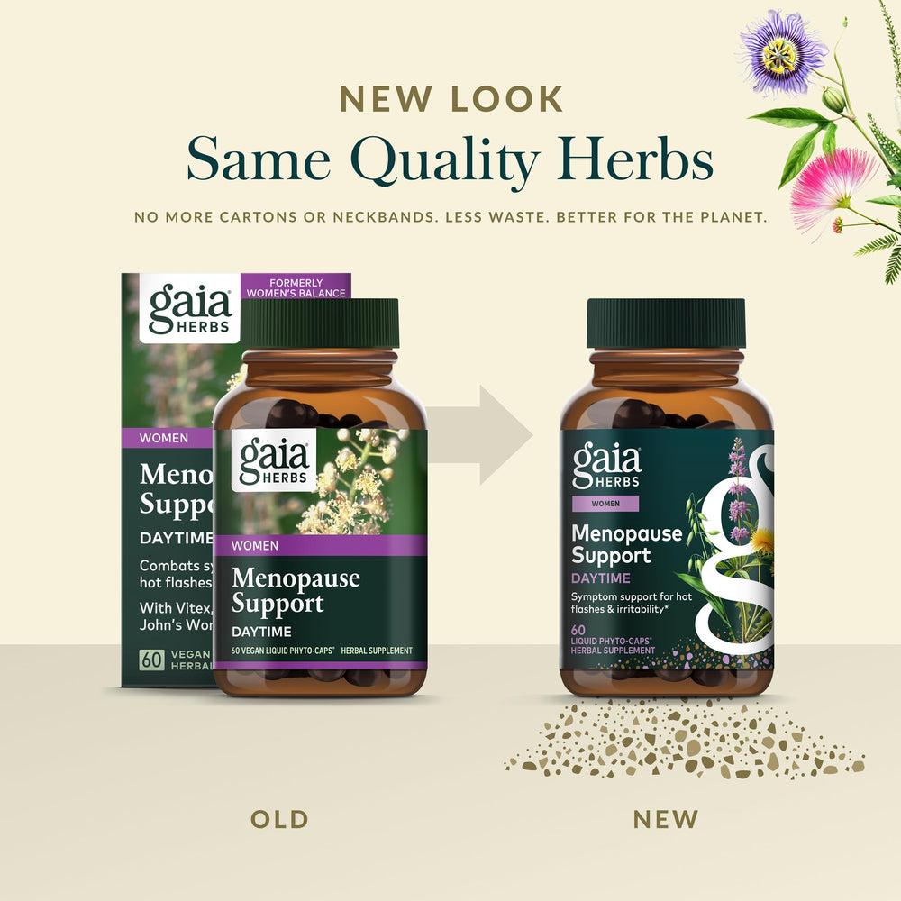 Gaia Herbs cápsula junto a regla para comparar tamaño práctico
