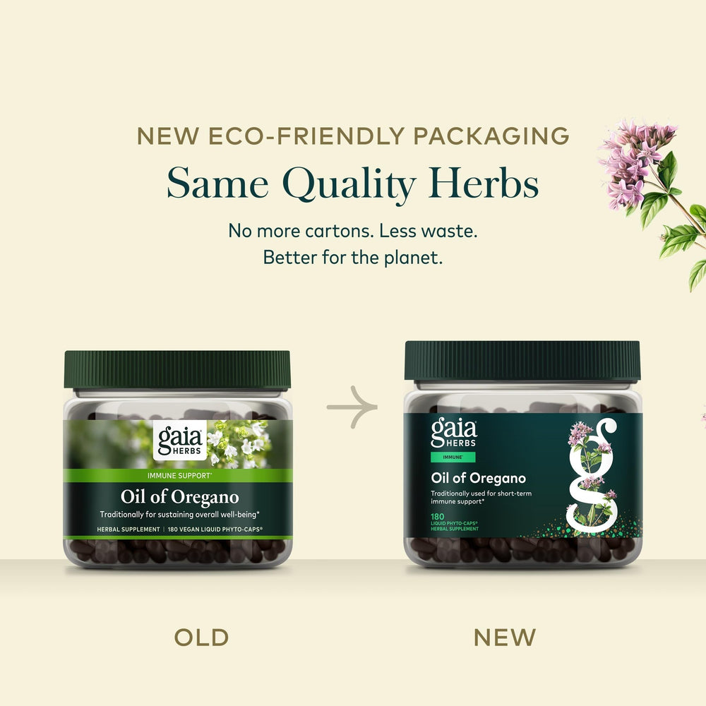 Cápsula Gaia Herbs abierta mostrando el contenido líquido y concentración