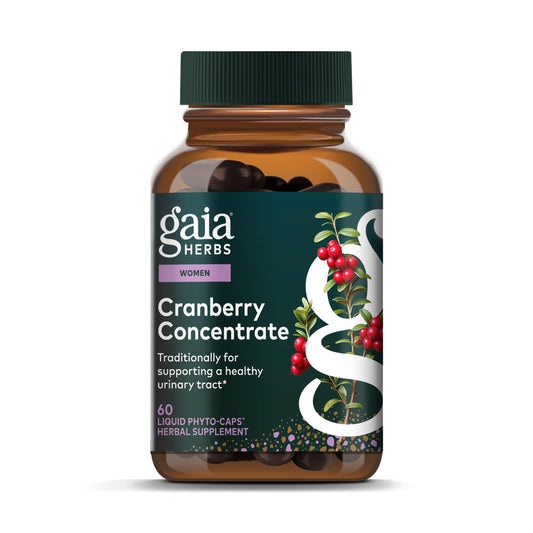 Gaia Herbs envase frontal que muestra cápsulas veganas y beneficios
