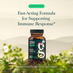 Etiqueta de Gaia Herbs Quick Defense con listado de ingredientes concentrados visibles