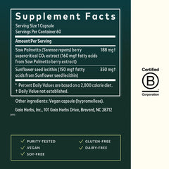 Gaia Herbs cápsula líquida en primer plano indicando mejor absorción