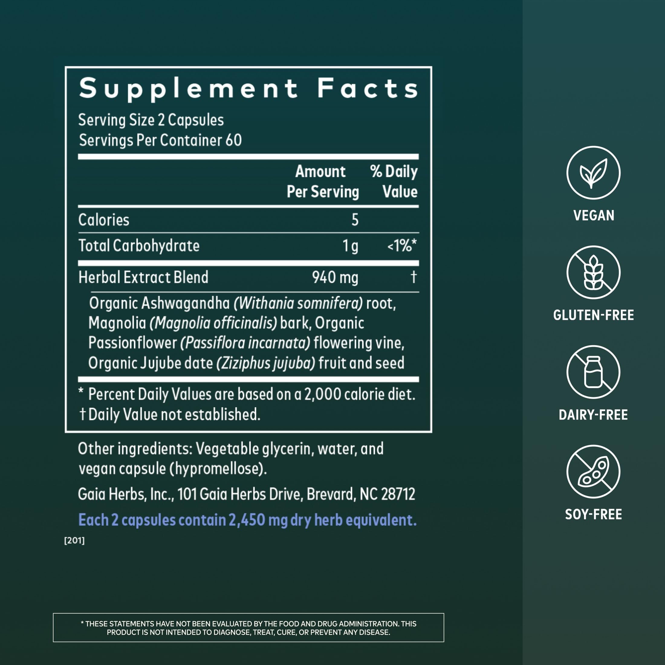 Gaia Herbs SleepThru cápsulas veganas líquidas detalle que muestra calidad