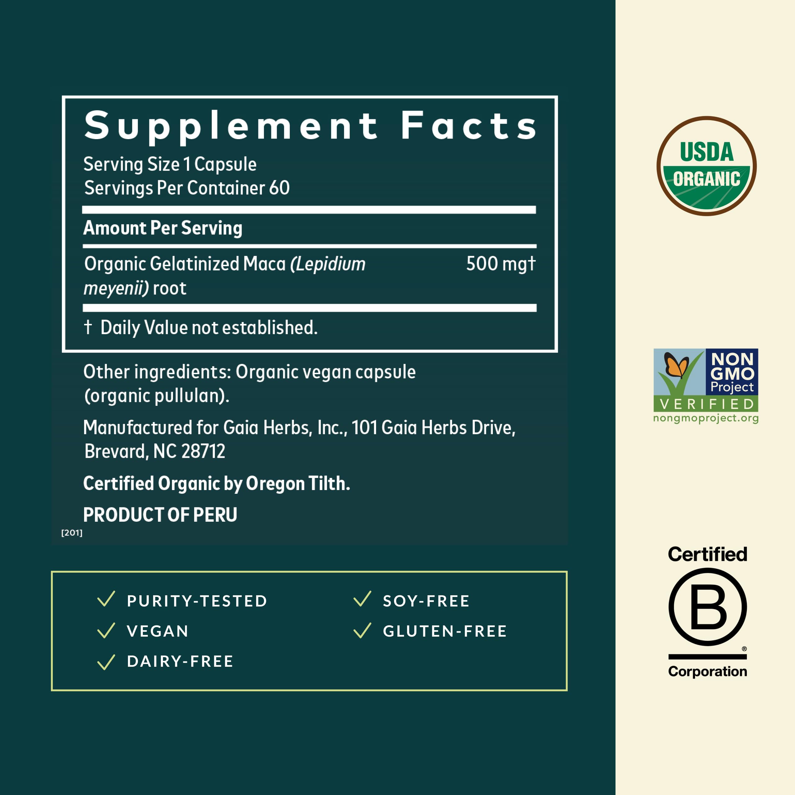 Gaia Herbs detalle de la textura de la raíz de maca resaltando su origen orgánico