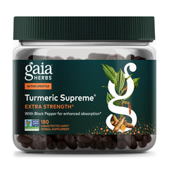 Gaia Herbs envase frontal mostrando marca y dosis para confianza