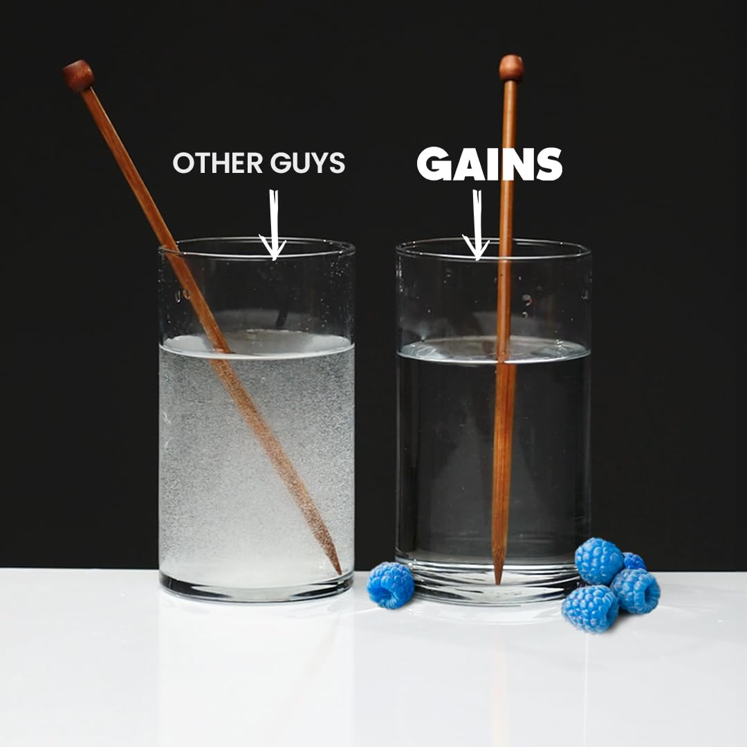 Gains in Bulk mezcla clara en vaso, disolución total y bebida lista