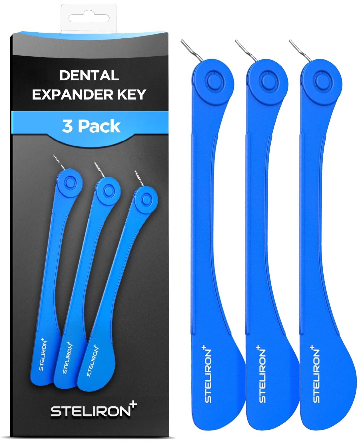 GALVANOX Steliron empaque frontal mostrando pack de tres y beneficio de repuestos