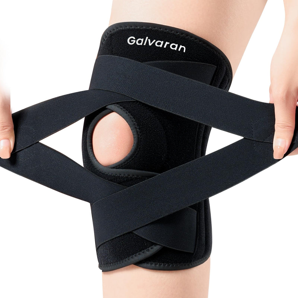 Galvaran empaque frontal mostrando la rodillera y beneficios de soporte