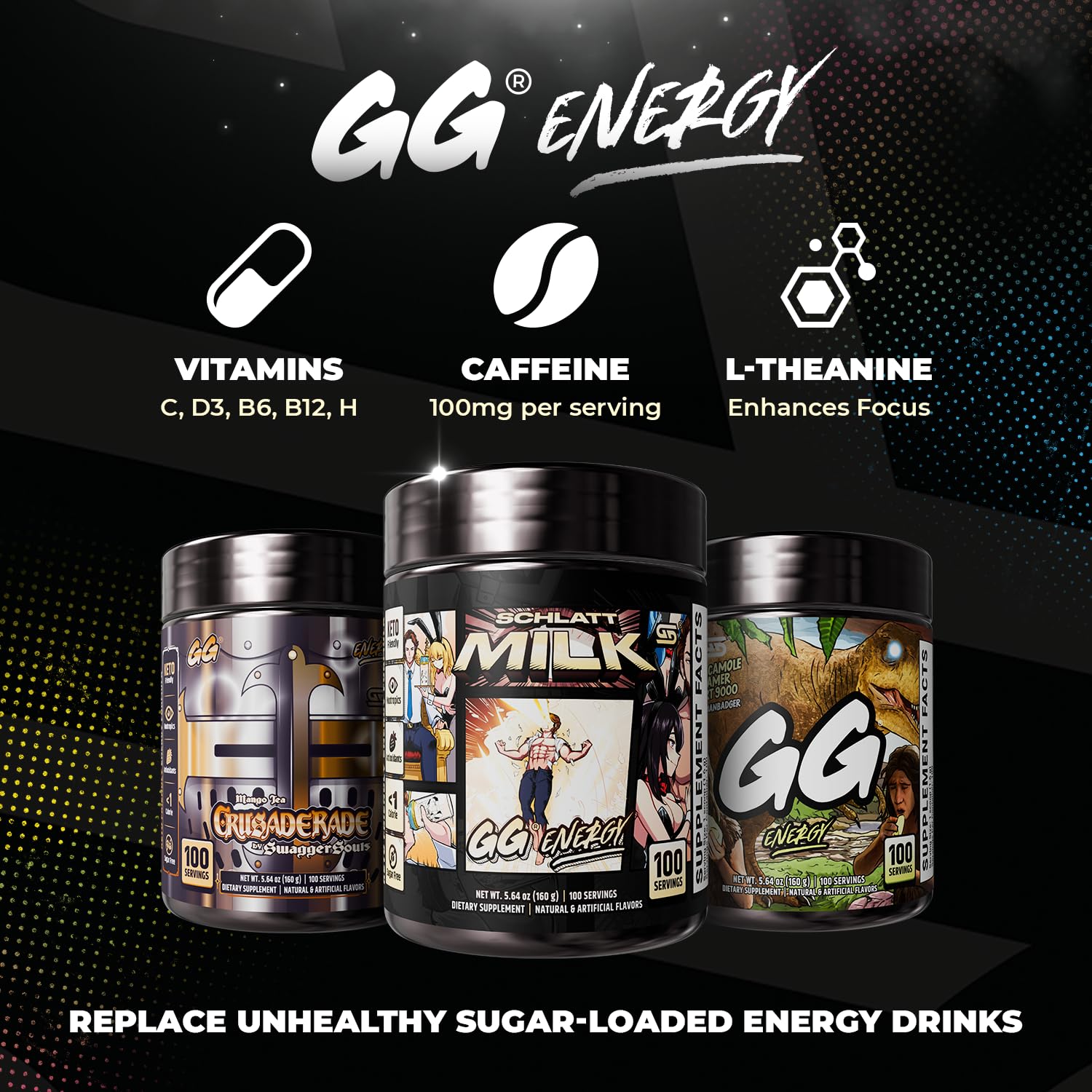 Gamer Supps comparación tamaño del bote en mano para referencia práctica