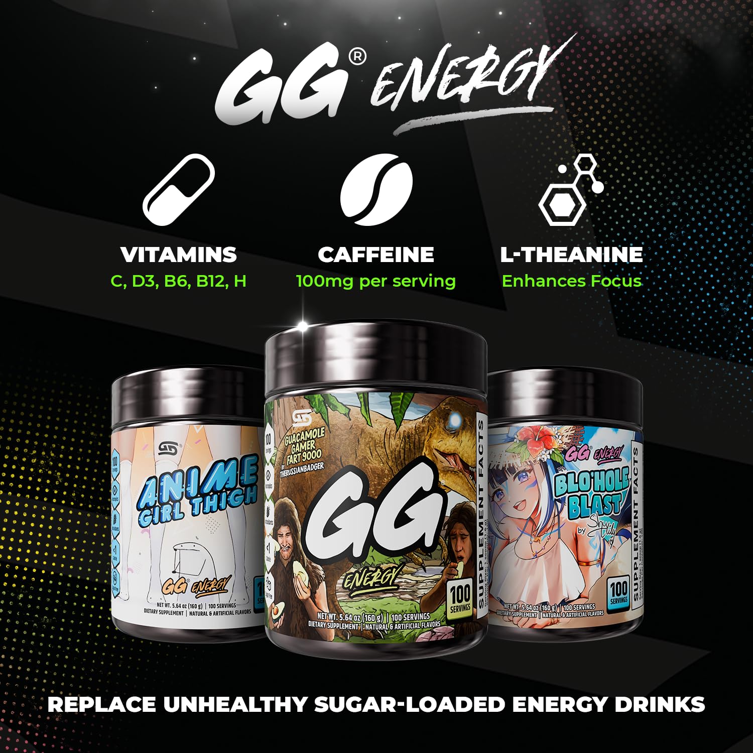 Gamer Supps etiqueta con lista de vitaminas y nootrópicos, beneficio información clara