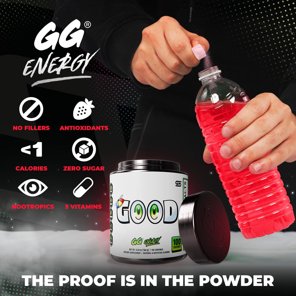 Gamer Supps GG Energy bebida preparada en vaso lista para consumir