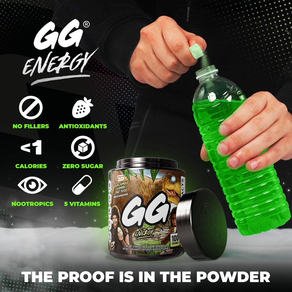 Gamer Supps polvo disuelto en vaso transparente, beneficio hidratación y energía