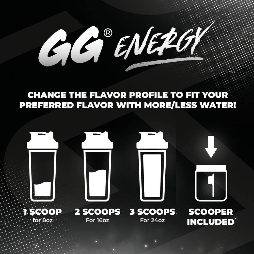 Gamer Supps con medida y cucharilla comparando tamaño y número de porciones
