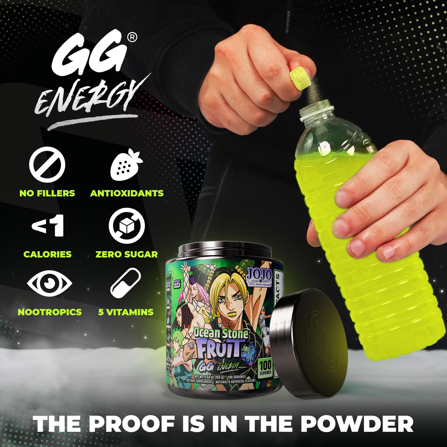 Gamer Supps bebida preparada en vaso ofreciendo enfoque sostenido