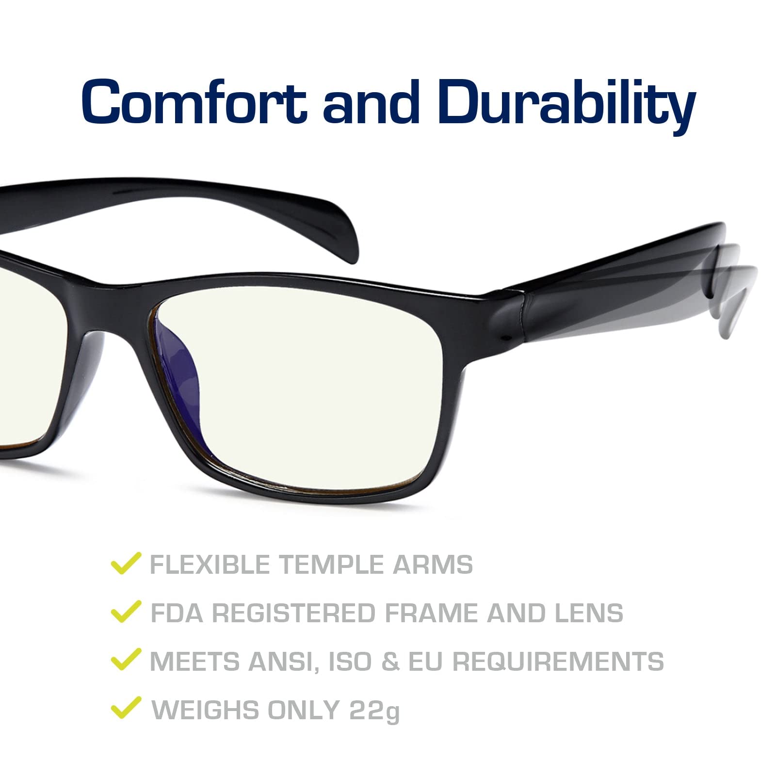 GAMMA RAY OPTICS detalle de montura TR90 flexible y ligera para comodidad diaria