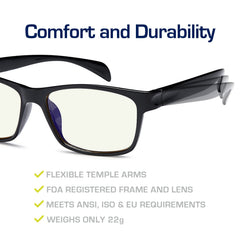 GAMMA RAY OPTICS detalle de montura TR90 flexible y ligera para comodidad diaria