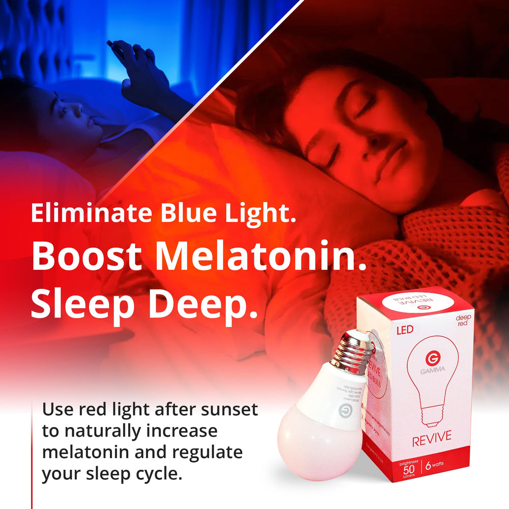 Gamma Revive iluminando un dormitorio creando ambiente relajante y señal nocturna