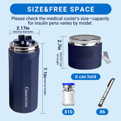 Ganencsnc estuche enfriador eléctrico para insulina, vista lateral, compacto para viajar