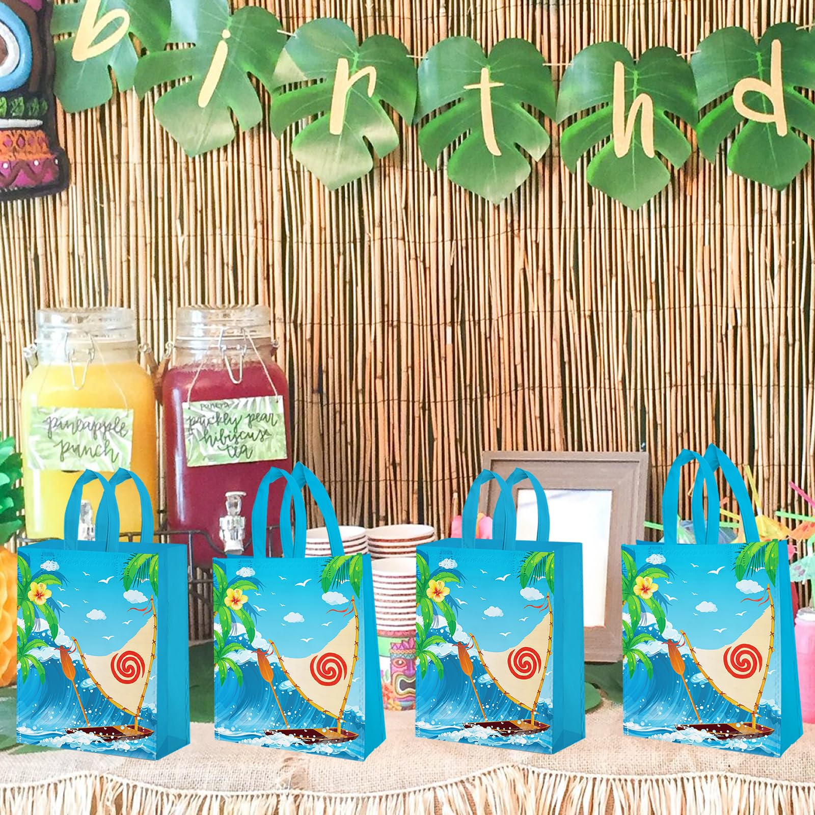 GANKTOWCOY ambientación con las bolsas en mesa de fiesta, ambiente festivo