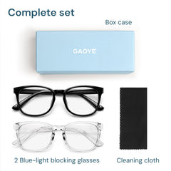 Gaoye gafas en ambiente de oficina y café, estilo y protección diaria