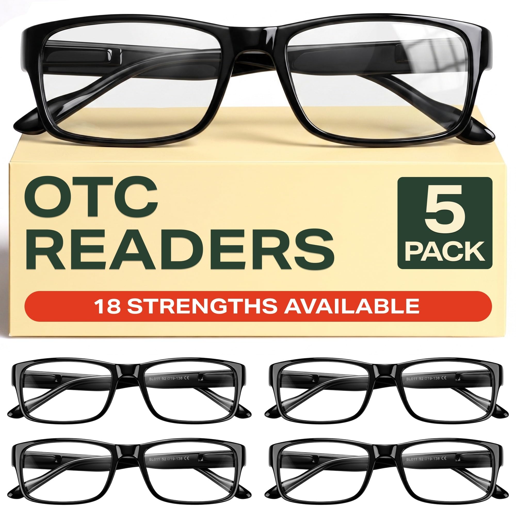 Gaoye vista frontal pack de cinco gafas, opciones prácticas para cada día