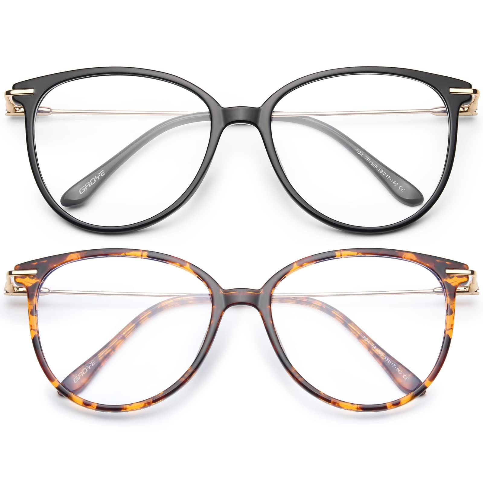 Gaoye gafas redondas pack frente mostrando diseño y protección