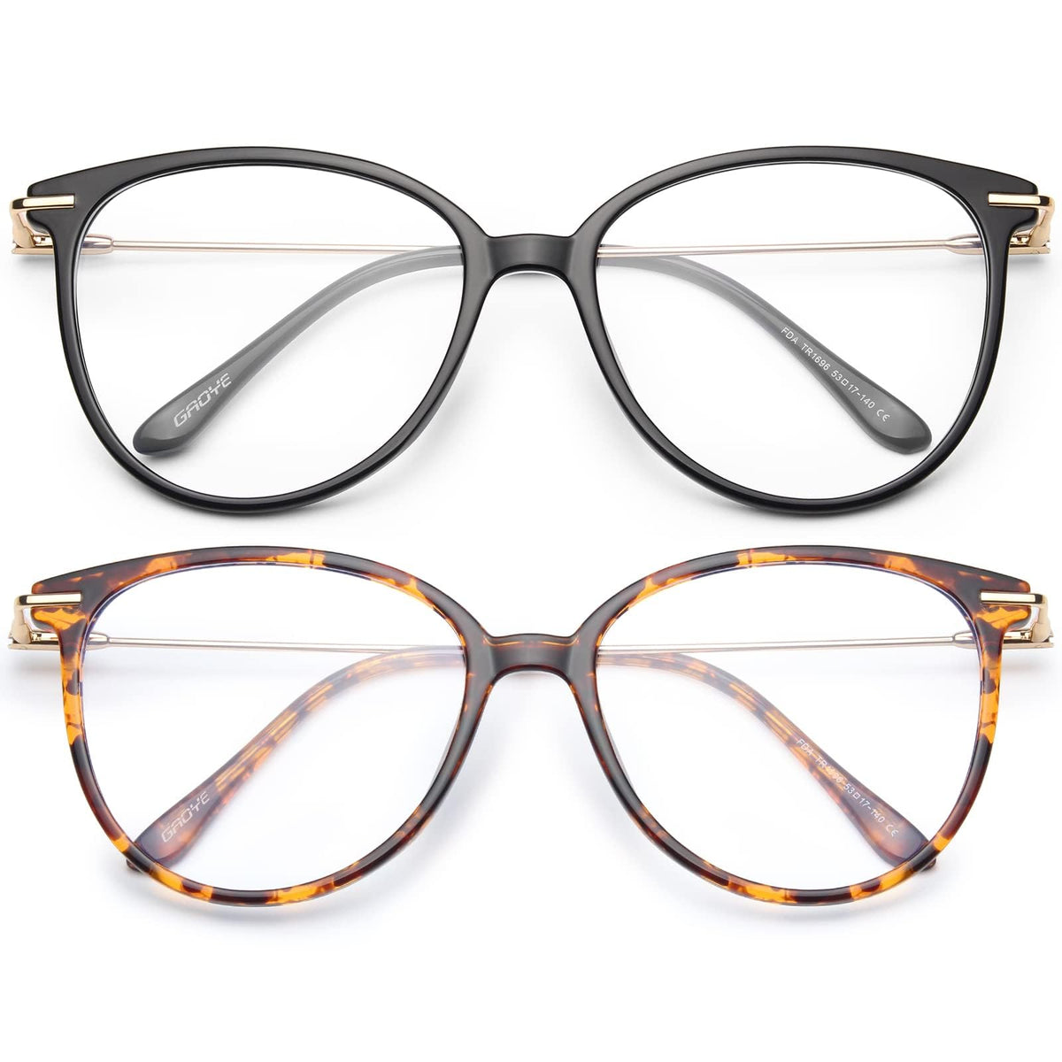 Gaoye gafas redondas pack frente mostrando diseño y protección