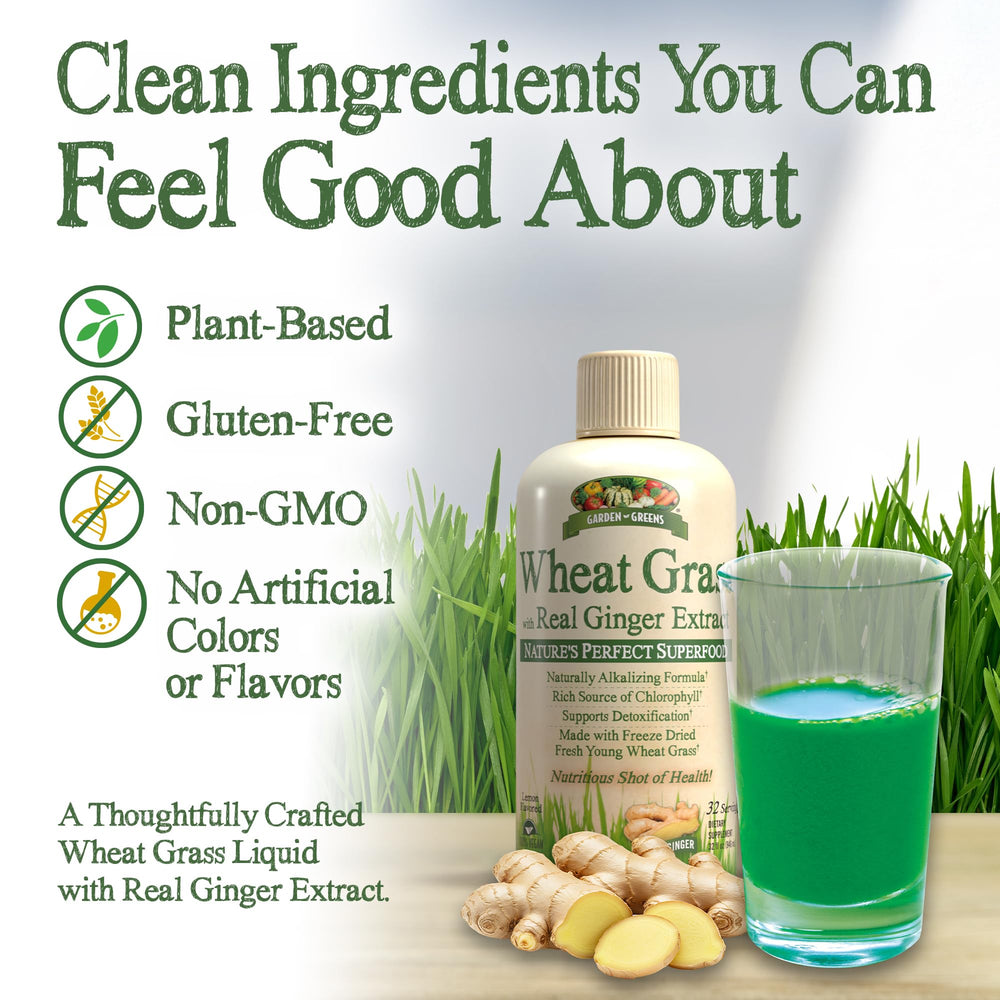 Garden Greens etiqueta con ingredientes y beneficios visibles