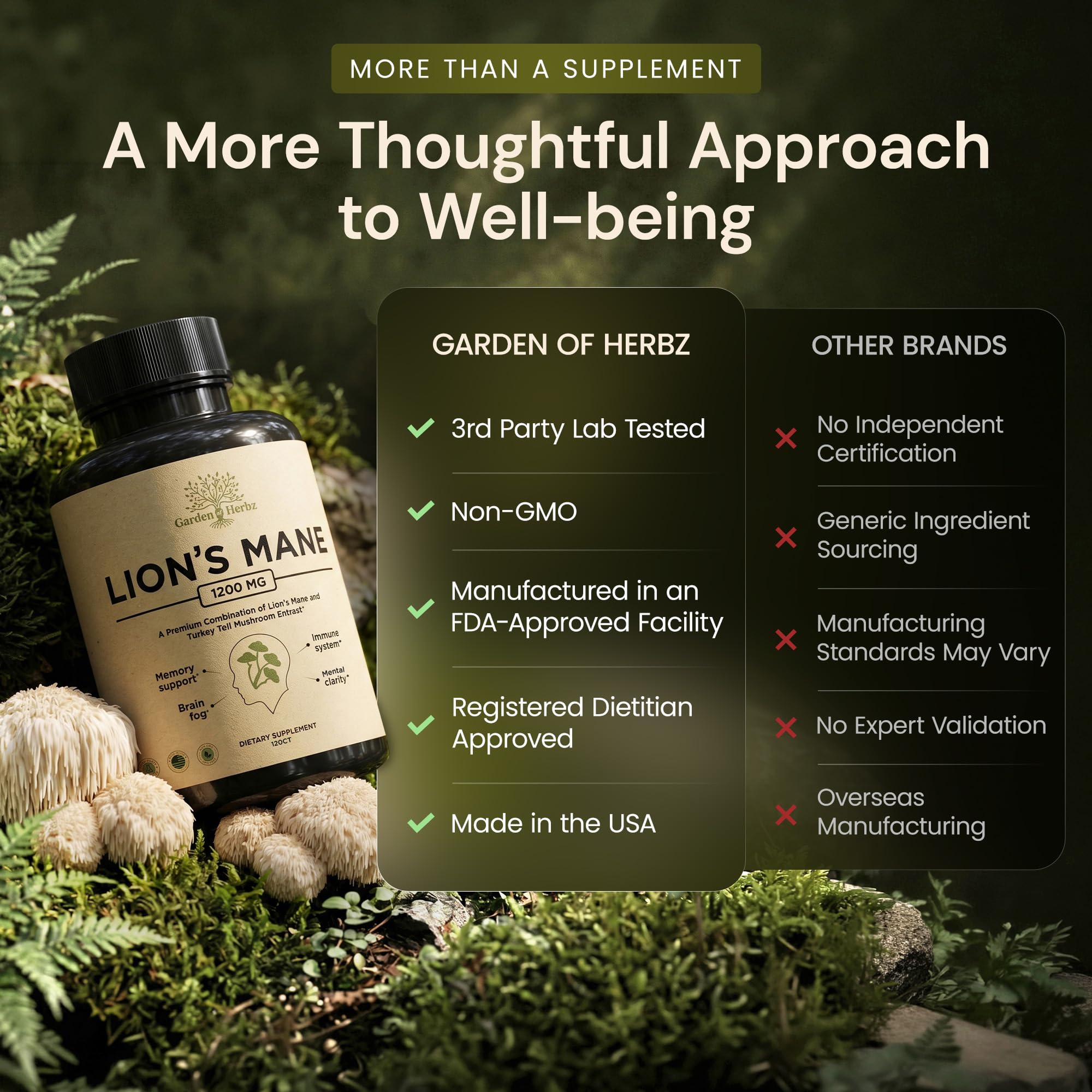 Garden of Herbz etiqueta legible con lista de ingredientes para seguridad