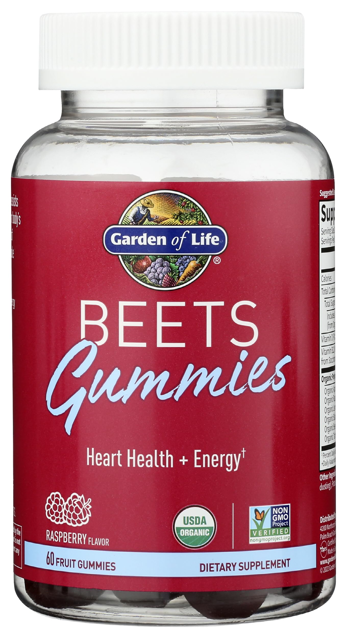 Garden of Life gomita BEETS en mano mostrando tamaño y porción práctica