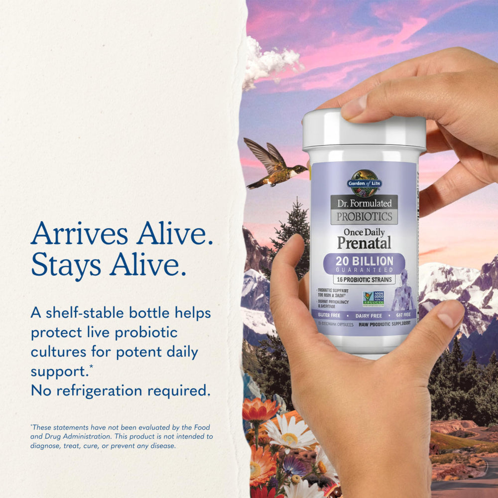 Garden of Life caja abierta con cápsulas vegetarianas listas para uso