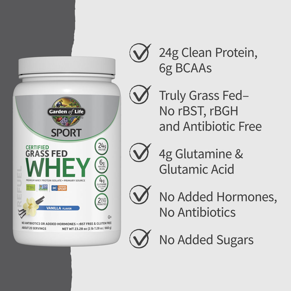 Cucharada medidora con 24 g de proteína Garden of Life lista para preparar