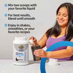 Garden of Life etiqueta con sellos USDA Organic y NSF Certified for Sport