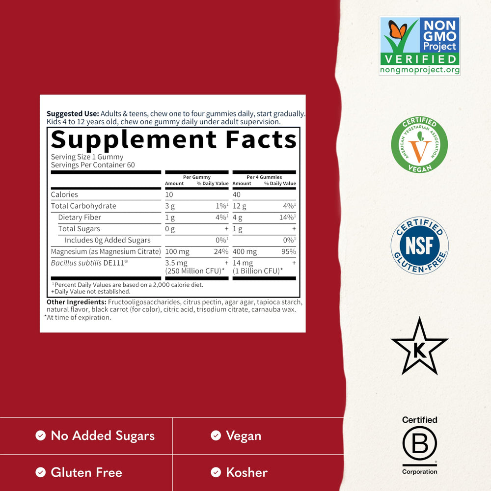 Etiqueta Garden of Life con información nutricional y beneficios claros