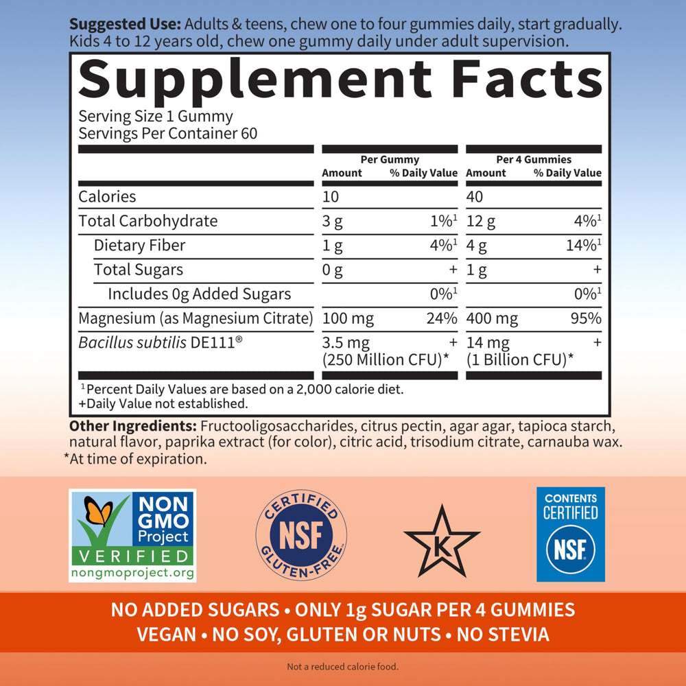 Garden of Life etiqueta con lista de ingredientes y certificaciones claras