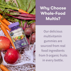 Garden of Life etiqueta con lista de ingredientes y sellos orgánico y sin OGM