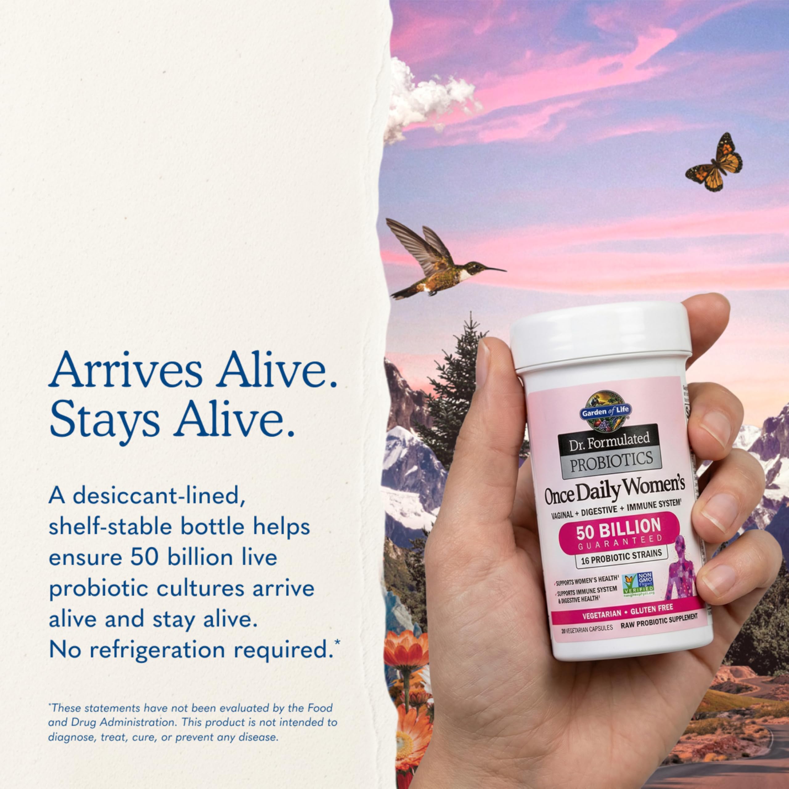 Garden of Life etiqueta de ingredientes destacando las cepas clave