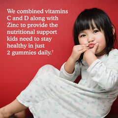 Garden of Life etiqueta nutricional legible con vitaminas C, D3 y zinc