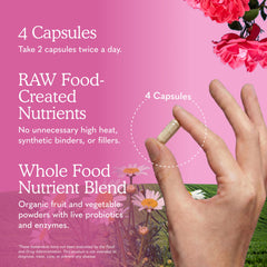 Detalle de etiqueta Garden of Life con valores nutricionales clave visibles
